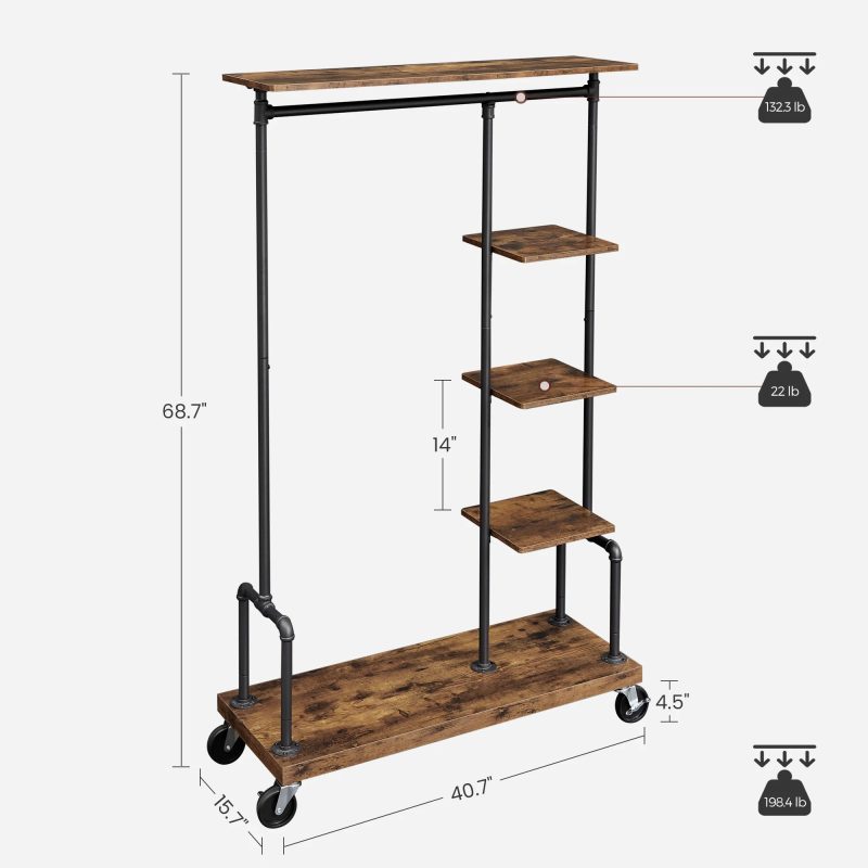 colgador de ropa metalico con ruedas 2 jpg