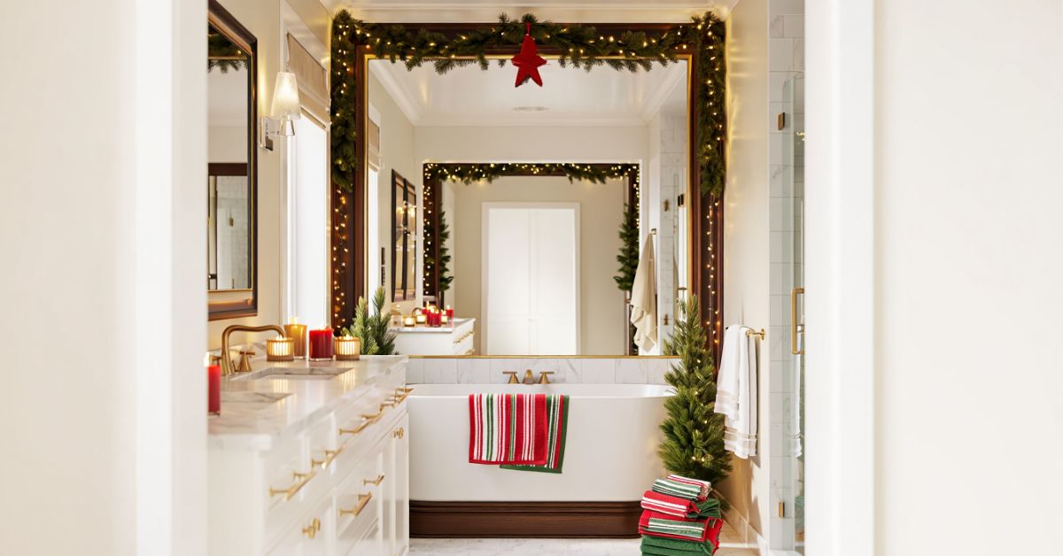 Cómo decorar el baño en Navidad