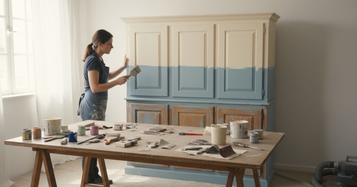 Cómo pintar un mueble de madera ya pintado