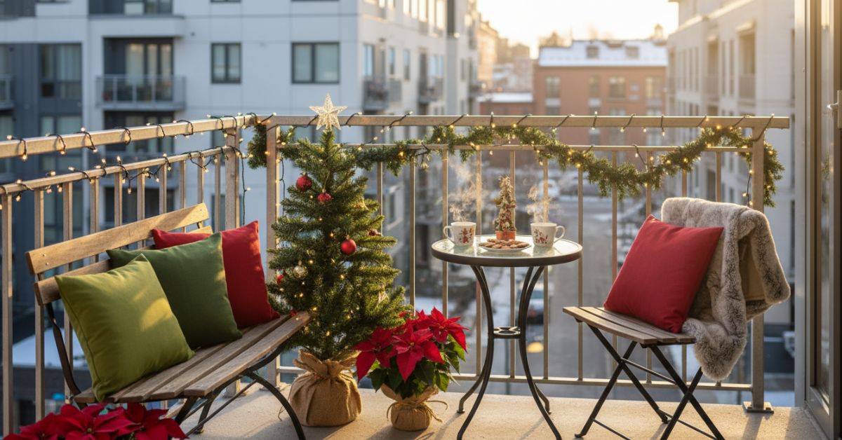 ómo decorar un balcón de Navidad