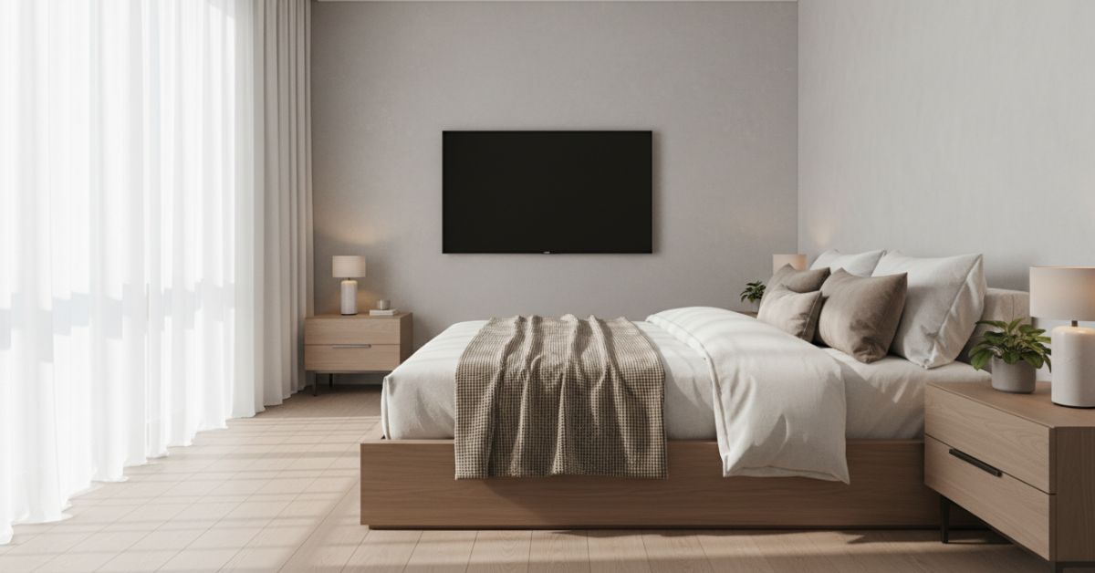 A que altura poner tv en dormitorio La medida exacta para cuidar tu cuello y vista