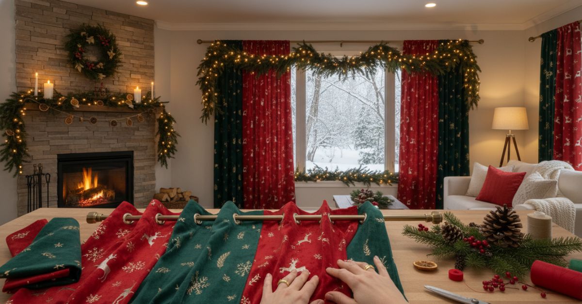 Cómo hacer unas cortinas navideñas