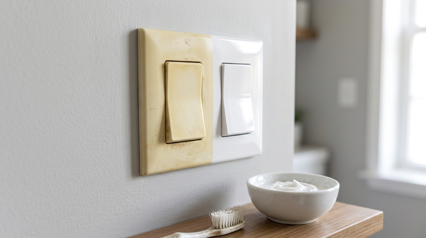 El ingrediente que elimina el color amarillento de los interruptores de luz viejos