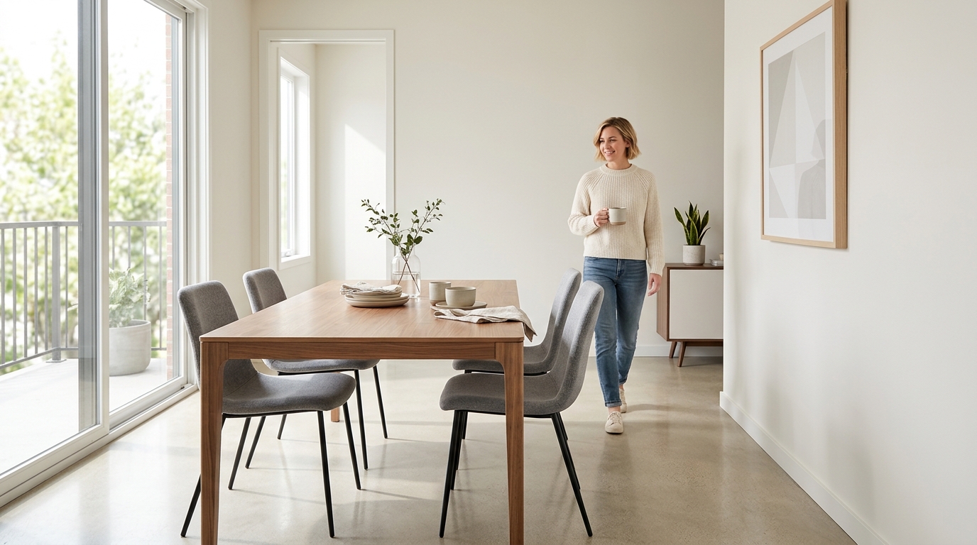 La distancia exacta que debes dejar entre la mesa de comedor y la pared para poder pasar 5 La distancia exacta que debes dejar entre la mesa de comedor y la pared para poder pasar