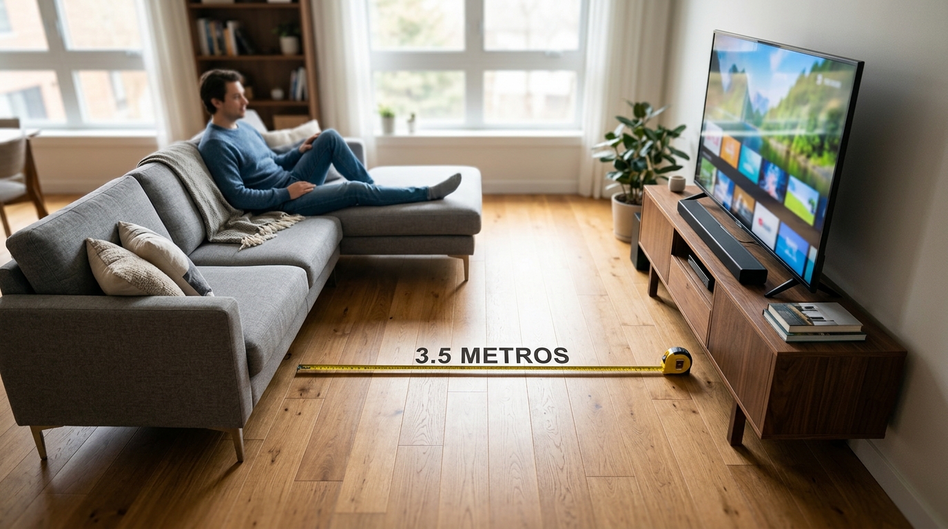 La distancia exacta entre la tele y el sofá para no cansarte la vista al mirar la pantalla